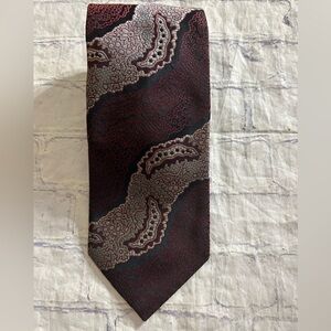 LUCIANO GATTI PLATINUM MADE IN ITALY MEN’S 100% SILK BURGUNDY RED GREY BLACK TIE